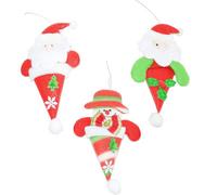 Shatchi 3 Soft Teddy Christmas Tree Hanging Xmas Novelty Home Decorations