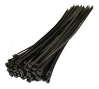 Shatchi 300 Pcs 200mm X 4.8mm Strong Black Nylon Plastic Cable Ties Zip Tie Wraps Organizer