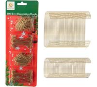 Shatchi 300Pcs Tree Decoration Hooks Gold - Sturdy & Durable For Festive Ornaments
