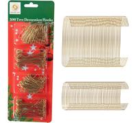 Shatchi 300Pcs Tree Decoration Hooks - Sturdy & Durable for Festive Ornaments in Gold | Size: 1 Pack Shatchi Gold 1 Pack