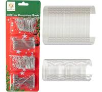 300Pcs Silver Christmas Ornaments Hangers Hooks Wire - Assorted Sizes for Christmas Tree Baubles - Reusable Hooks for Easy Xmas Decorations