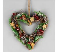 Shatchi 30Cm B/o Led Twig Hanging Heart Red/brown