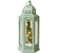 Shatchi 30Cm Battery Operated Led Lantern With Green Tree