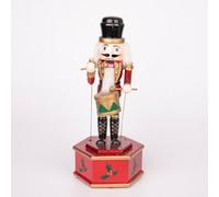 Shatchi 30Cm Musical Box Wooden Nutcrackers Soldiers Figures Animated Clockwork Puppet Figurines Christmas Decoration Ornament