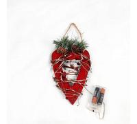 Shatchi 30Cm Red Heart Wooden Led Tree Tabletop Centrepiece Christmas Holiday Home Decoration With 20 Warm White Leds