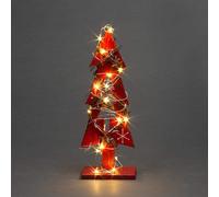 30cm Red Wooden LED Tree Tabletop Centrepiece Christmas Holiday Home décor with 20 Warm white LEDs