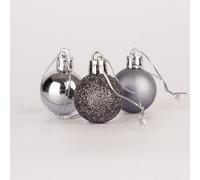 30mm/12Pcs Christmas Baubles Shatterproof Dark Grey, Christmas Tree Decorations Ball Ornaments Balls Xmas Hanging Decorations Holiday Decor - Shiny,Matte,Glitter
