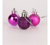30mm/24Pcs Christmas Baubles Shatterproof Purple, Christmas Tree Decorations Ball Ornaments Balls Xmas Hanging Decorations Holiday Decor - Shiny,Matte,Glitter