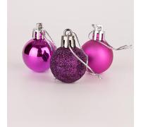 Shatchi 30mm/24Pcs Christmas Baubles Shatterproof Purple, Tree Decorations in Purple Shatchi Purple