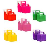 SHATCHI 30Pcs Assorted Colours Cardboard Lunch Takeaway Birthday Wedding Carry Meal Food Cake Party Box Childrens Loot Bags