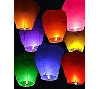 SHATCHI 30pcs Assorted Colours Sky Lanterns Wire-Free Traditional Eco Friendly for Christmas, New Year’s Eve, Chinese New Year, Weddings & Parties Wishing Lights Decorations