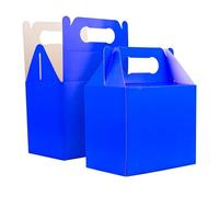 SHATCHI 30Pcs Blue Party Food Lunch Boxes Takeaway Containers 14x12x10 cm - Meal Treat, Candy, Cookie, Toys, Cake Packing for Kids Birthday, Wedding, Catering Events, Picnics Party Bags