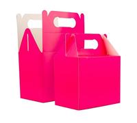 SHATCHI 30Pcs Hot Pink Party Food Lunch Boxes Takeaway Containers 14x12x10 cm - Meal Treat, Candy, Cookie, Toys, Cake Packing for Kids Birthday, Wedding, Catering Events, Picnics Party Bags