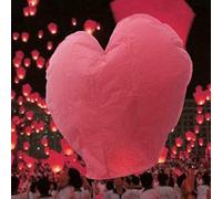 SHATCHI 30Pcs Pink Heart Shape Sky Lanterns Wire-Free Traditional Eco Friendly for Christmas, New Year’s Eve, Chinese New Year, Weddings & Parties Wishing Lights Decorations