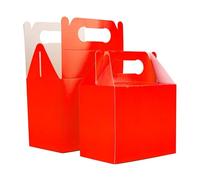 SHATCHI 30Pcs Red Party Food Lunch Boxes Takeaway Containers 14x12x10 cm - Meal Treat, Candy, Cookie, Toys, Cake Packing for Kids Birthday, Wedding, Catering Events, Picnics Party Bags