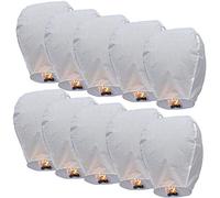 SHATCHI 30pcs White Sky Lanterns Wire-Free Traditional Eco Friendly for Christmas, New Year’s Eve, Chinese New Year, Weddings & Parties Wishing Lights Decorations