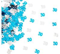 Shatchi 30Th Birthday Confetti Blue & Silver 4 Pack X 14 Grams Birthday Decoration Foil Metallic 4 Pack
