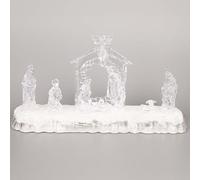 SHATCHI 32cm Christmas Pre-Lit LED Musical Nativity Scene Acrylic Sculpture Battery Operated Light Up Xmas Tabletop Home Decorations, Angel Design 1