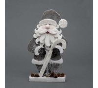 Shatchi 32Cm Grey Santa Christmas Tabletop Figures Glitter Foam Showpiece Decorations