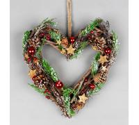Shatchi 35Cm B/o Led Twig Hanging Heart Red/brown