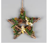Shatchi 35cm B/O LED Twig Hanging Star Gold Shatchi Gold