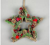 35cm B/O LED Twig Hanging Star Red Shatchi Multi One Size