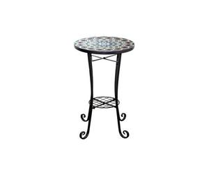 Shatchi 35Cm Casablanca Mosaic Plant Stand And Side Table With Ceramic Tile Top For Indoor Outdoor Use