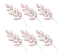 Shatchi 35Cm Iridescent White Glitter Walnut Leaf Christmas Tree Picks