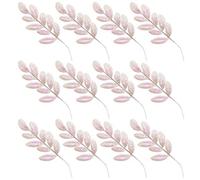 Shatchi 35Cm Iridescent White Glitter Walnut Leaf Christmas Tree Picks