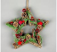 35cm B/O LED Twig Hanging Star Red Shatchi Multi One Size