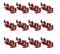 Shatchi 35Cm Red Glitter Walnut Leaf Christmas Tree Picks