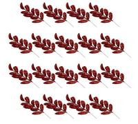 Shatchi 35Cm Red Glitter Walnut Leaf Christmas Tree Picks