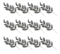 Shatchi 35Cm Silver Glitter Walnut Leaf Christmas Tree Picks