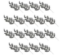 Shatchi 35Cm Silver Glitter Walnut Leaf Christmas Tree Picks