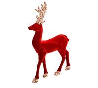Shatchi 35Cm Velvet Deer Wine Red - Christmas Reindeer Ornament - Indoor Table, Mantelpiece And Shelf Decoration - Festive Home Décor