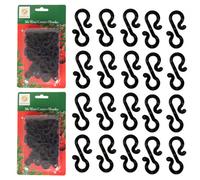 SHATCHI 36Pcs Black Mini Gutter Hooks S Shape - Reusable Christmas Light Hangers, Plastic Gutter Hanging Clips for Outdoor Festival & Seasonal Fairy Lights