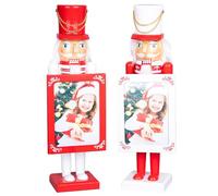 (38cm, 2Pcs) Christmas Tree Decorations Wooden Nutcrackers Figures Ornaments Home Décor