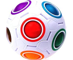 SHATCHI 3D Magic Rainbow Ball Puzzle Fidget Cube Educational Toys Gifts Stocking Filler for Kids Adult Holiday Home Indoor Games, Multi, 10Pcs