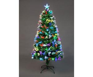Shatchi 3Ft/90Cm Flowers Fibre Optic Christmas Tree Led Pre-Lit