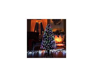 SHATCHI 3ft/90cm Nova Pre-Lit Fibre Optic Christmas Tree Various Multicolour Light Effects Holiday Xmas Home Decorations, Green, 3ft