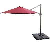 3m Red Octagon Parasol With Cross Base and 65mm Aluminium Pole Sun Shade Garden Outdoor Shatchi Red One Size