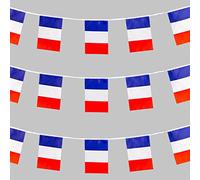 SHATCHI 3Meter Bunting 10, France Rugby Sports Flags French Party Garden Fabric Decorations, Blue,White,Red