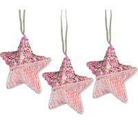 3Pcs Baby Pink Star 12cm - Christmas Tree Hanging Decorations Festive Decorative Ornaments Fairy Tale Themed Xmas Tree Pendant