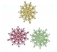 SHATCHI 3Pcs Glitter Snowflake Christmas Tree Decoration Xmas Party Hanging Ornament, Multi