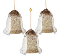 Shatchi 3Pcs Gold Santa Bell 12Cm - Christmas Tree Hanging Decorations Ornaments Fairy Tale Theme