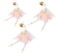 Shatchi 3Pcs Light Pink Ballerina Doll 14X20Cm - Christmas Tree Ornaments Fairy Tale Themed Xmas Tree Pendant