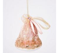 Shatchi 3Pcs Light Pink Santa Bell 8X10Cm - Christmas Tree Hanging Decorations Ornaments Fairy Tale
