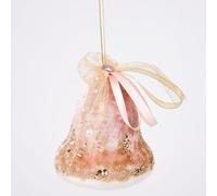 Shatchi 3Pcs Light Pink Santa Bell 8x10cm - Christmas Tree Hanging Decorations Ornaments Fairy Tale | Size: 8x10 cm Shatchi Pink 8x10 cm