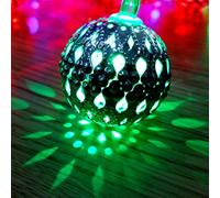Shatchi 4.3M Battery Operated Silver Moroccan 20 Balls LED Multi Colour Christmas Fairy Lights Home Decor Party Decorations
