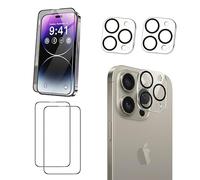 SHATCHI 4 in 1 Privacy Screen Protector for iPhone 15 Pro Max 6.7-Inch with 2 Pcs Privacy Screen Protectors and 2 HD Camera Lens Protectors, Anti-Spy 9H Tempered Glass, Ultra HD Clear Protection Kit